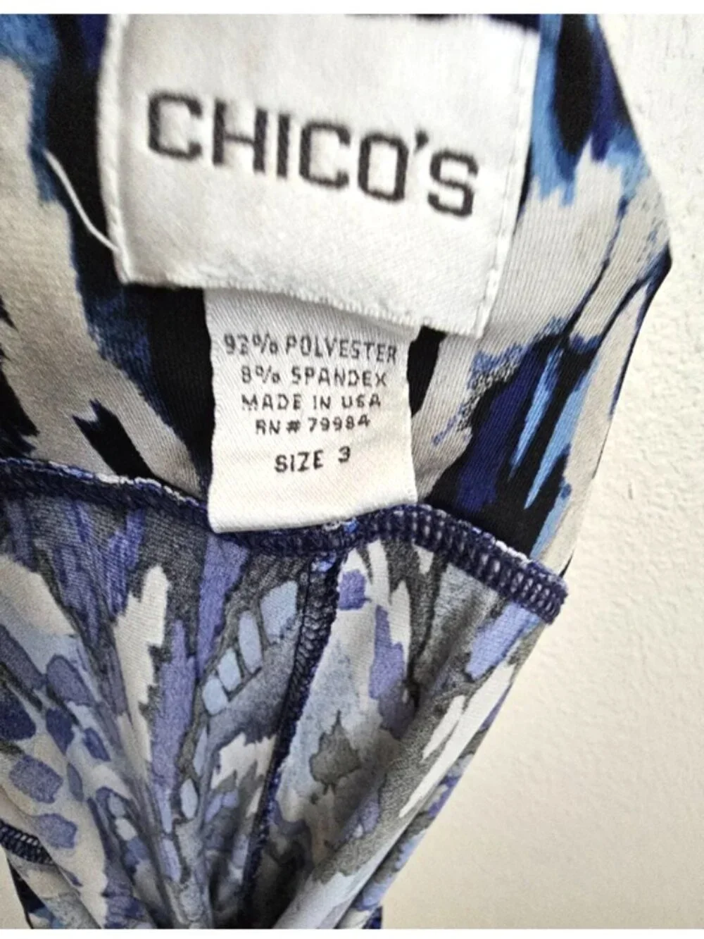 Chico's Ikat Flare Jersey Knit Skirt size 3